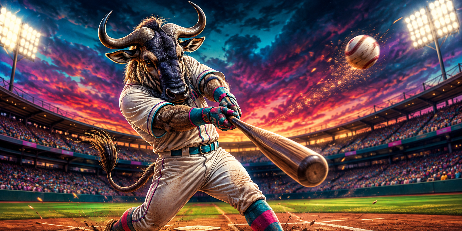 Original GNU artwork for Gnu Baseball Cards