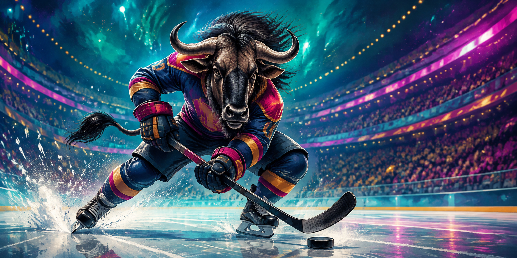 Original GNU artwork for Gnu Hockey Cards