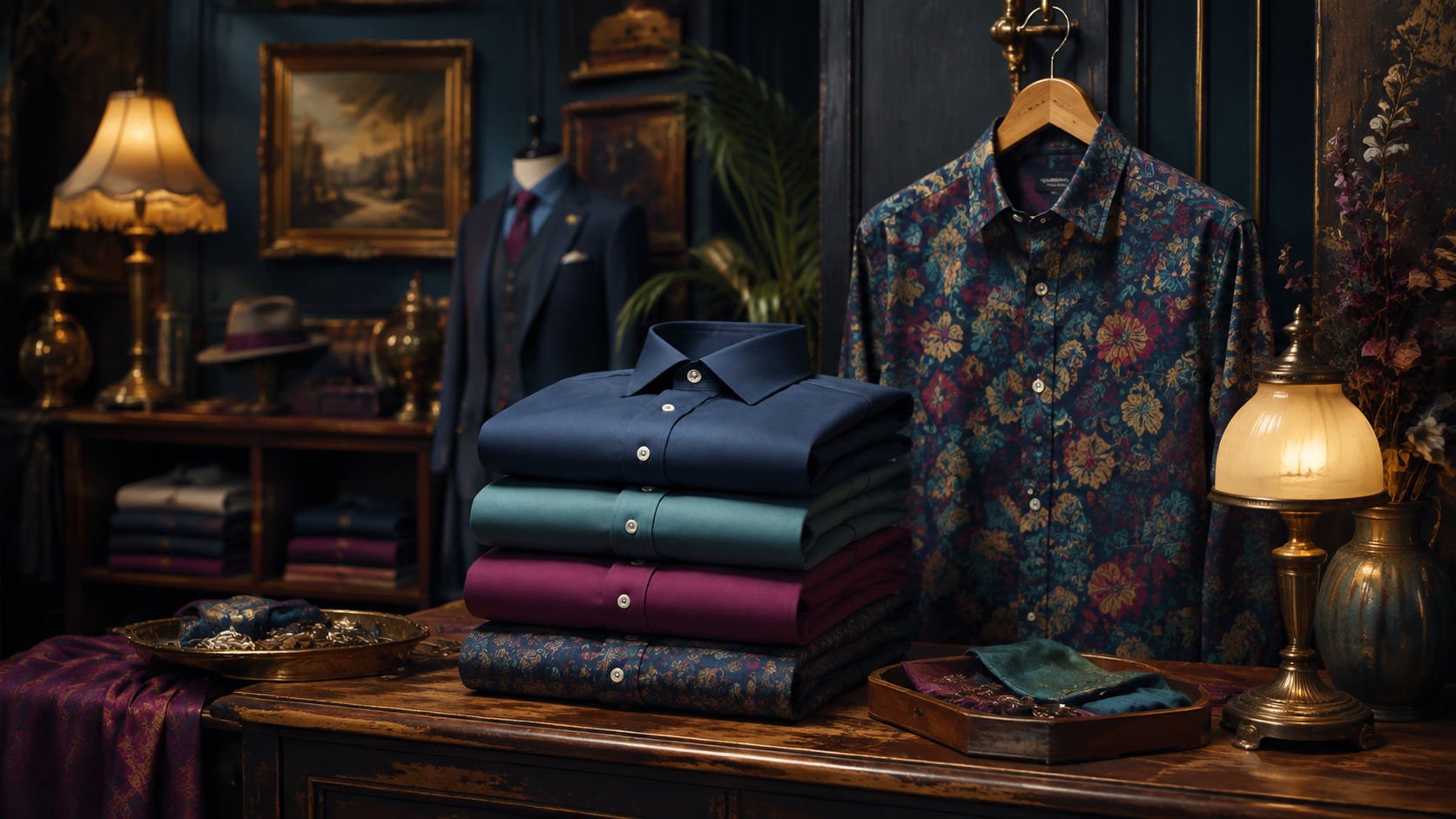 Dress Shirts illustrated boutique display