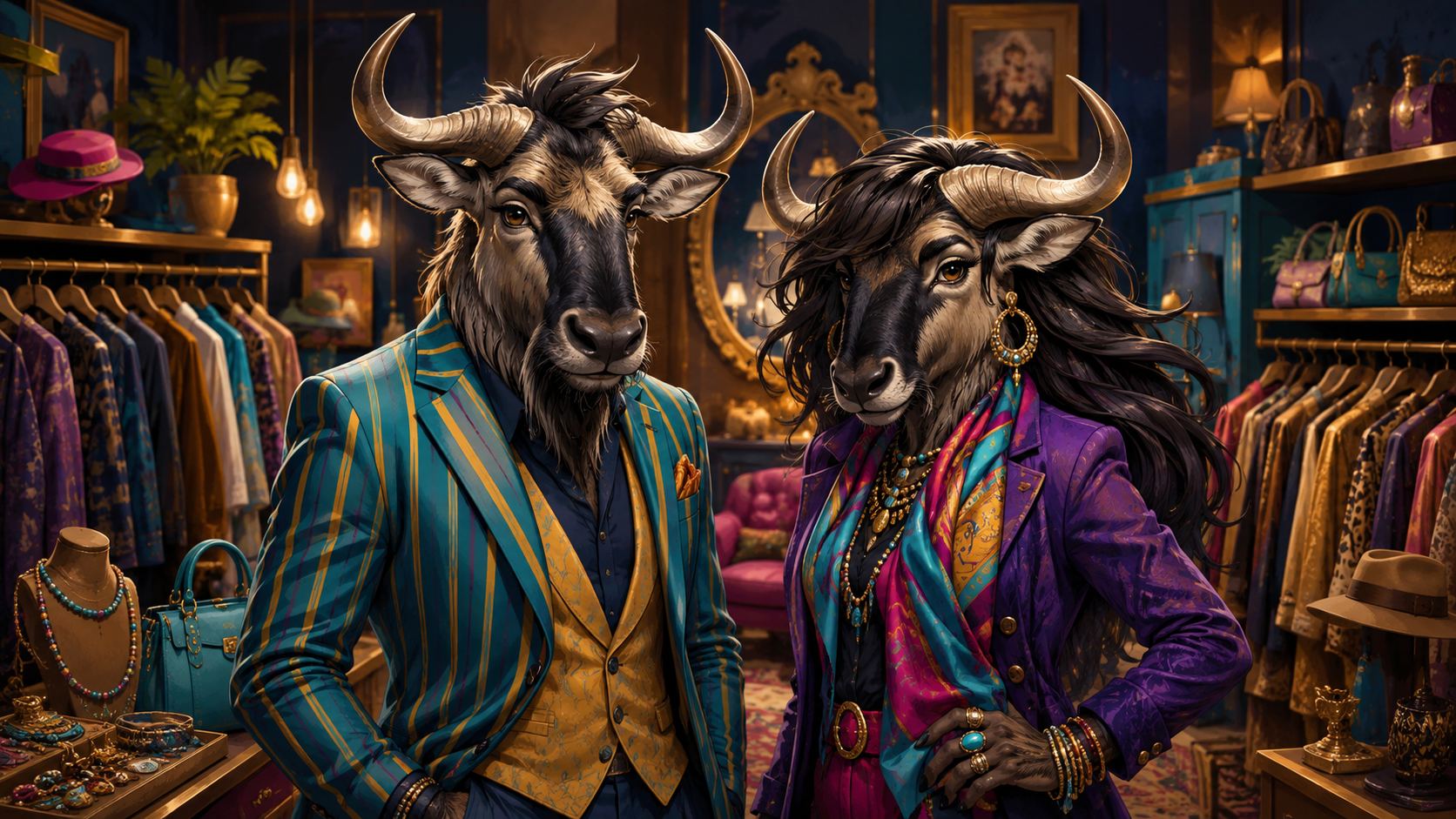 Will da Gnu and FashionGnusta welcome you to their colorful fashion boutique