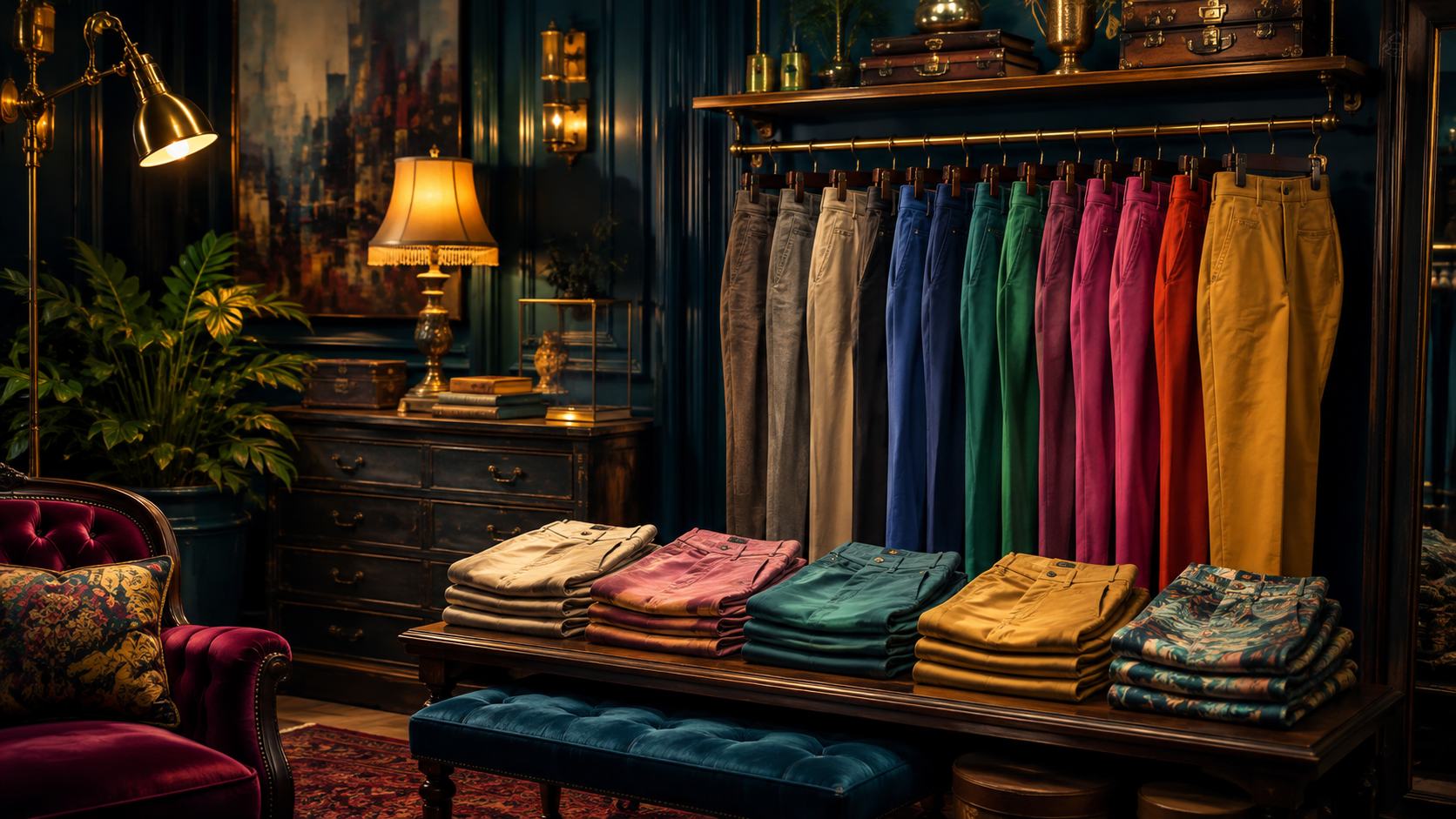 Pants & Shorts illustrated boutique display