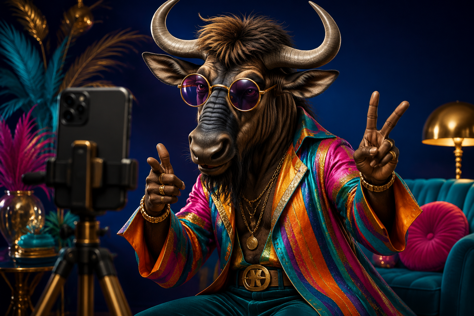 GNUWHIT creator filming a playful short video