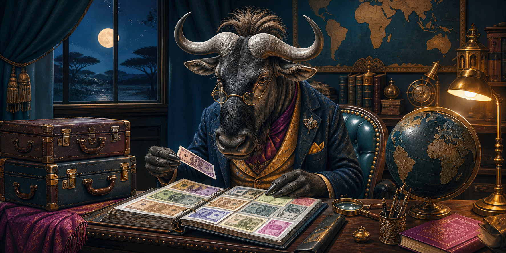 Illustrated gnu collector: Gnuwhit International Currency